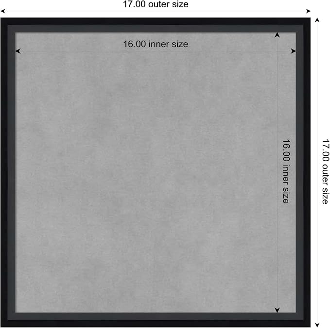 Amanti Art Black Framed Magnetic Board 17x17 Small Vision Board - Image 3