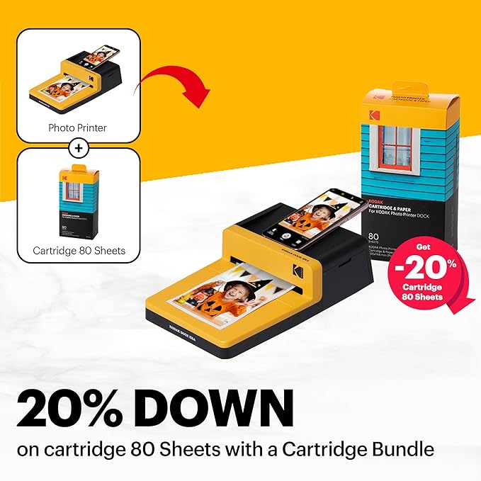 KODAK Dock ERA Plus 4PASS Instant Photo Printer (4x6) (Printer + 10 Sheets)-DeskLoop Office