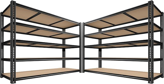 ROOMFAVE 3500LBS Garage Shelving 60" W Metal Shelving 72" H Storage Shelves by RoomFave-organizeyourjoy