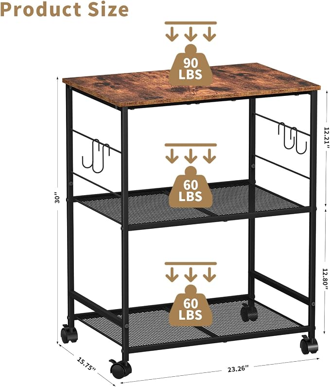 ThreeHio Printer Stand, 3Tier Printer Table - Image 6
