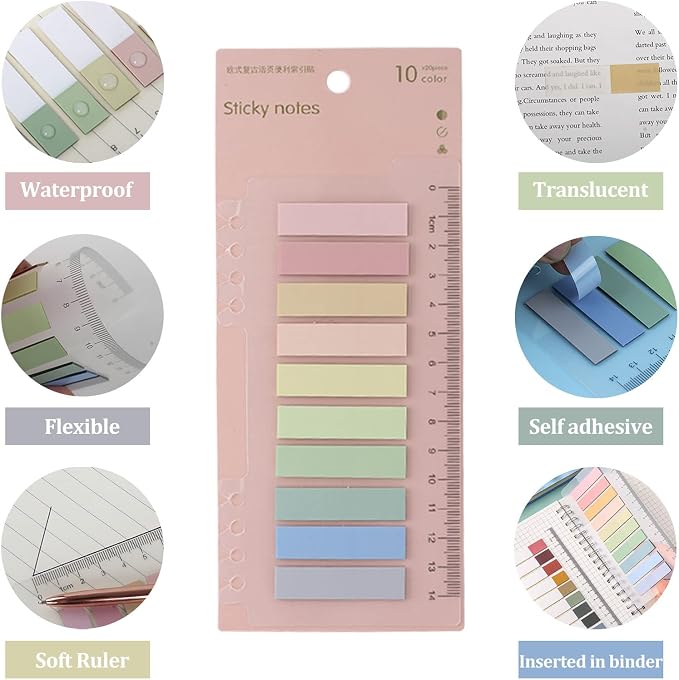 1320pcs Sticky Tabs, Color Writable Morandi Sticky Tabs, Repositionable - Image 3