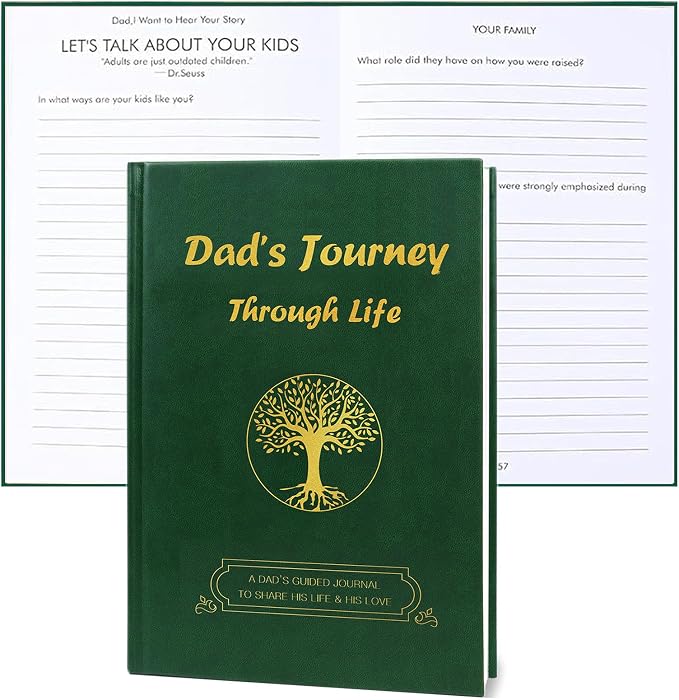 A Father's Guided Journal to Share His Life Memory Keepsake Book, Fathers-Day by Aosemili