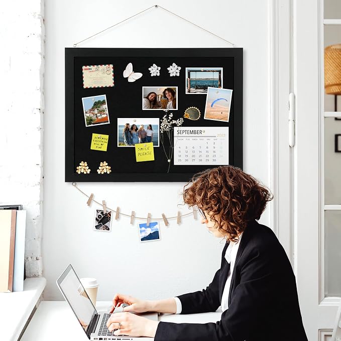 Double-Sided Wood Framed Cork Board - Image 7