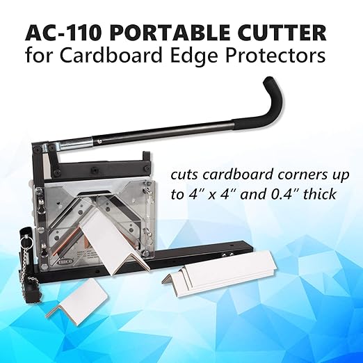 IDL Packaging AC-110 Portable Cutter for Cardboard Edge Protectors up to 4" x 4" x 0.4" Size - Heavy-Duty Tool for V-Board Cardboard Corners of Various Length - Stationary or Fully Portable Use-DeskLoop Office