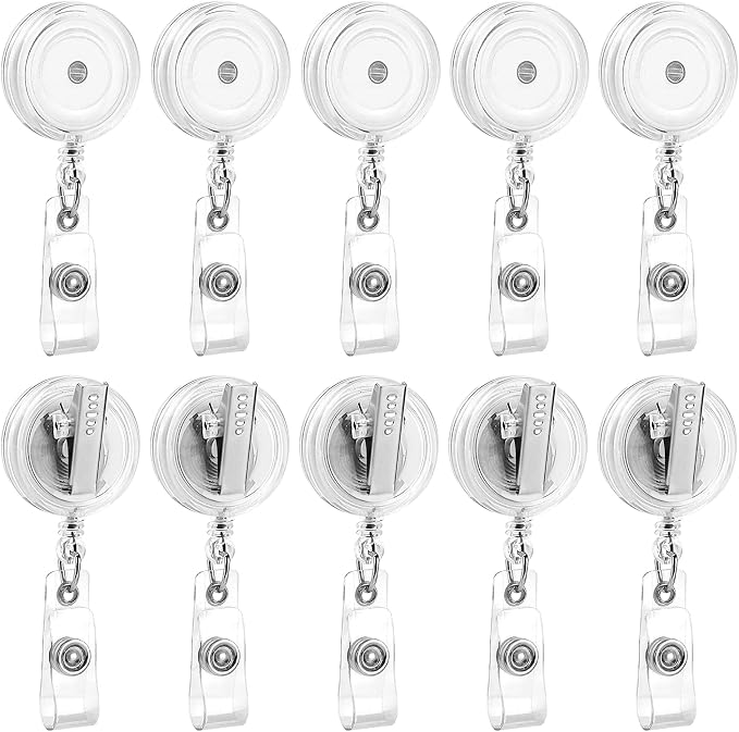 50 Pack Badge Reels Retractable by Maileto