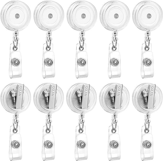 25 Pack Badge Reels Retractable by Maileto