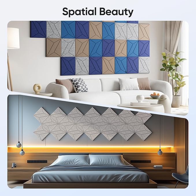 UNECHO 12 Pack 12" X 12" X 0.4" Acoustic Panels - Image 5