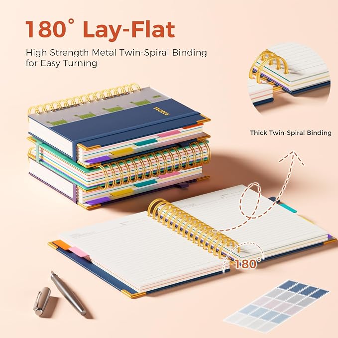 XYark A5 Hardcover Spiral Notebook, 6.3"x8.5" College Ruled Notebooks - Image 3