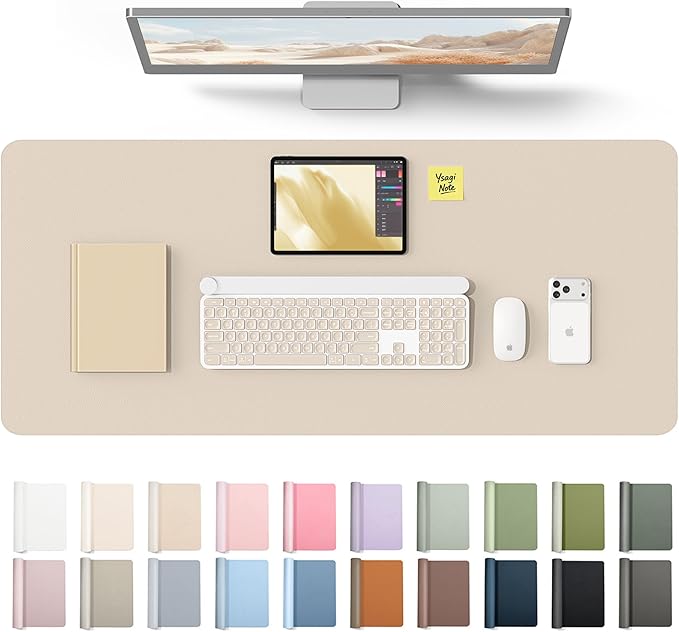 YSAGi Leather Desk Protector, Office Mat, Large Mouse Mat, Non-Slip PU Leather by YSAGi