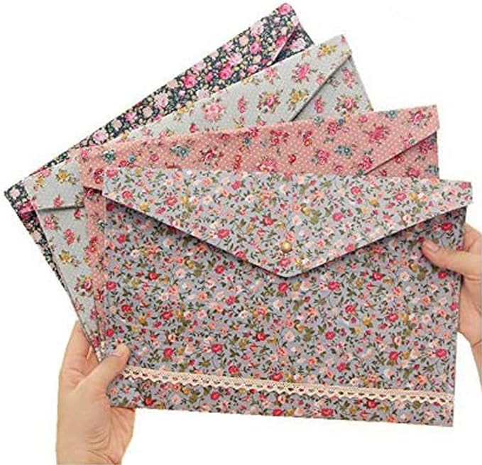 Funny live 4 Pcs Individualized Felt A4 Size Floral Pattern Document Folder by Funny+live