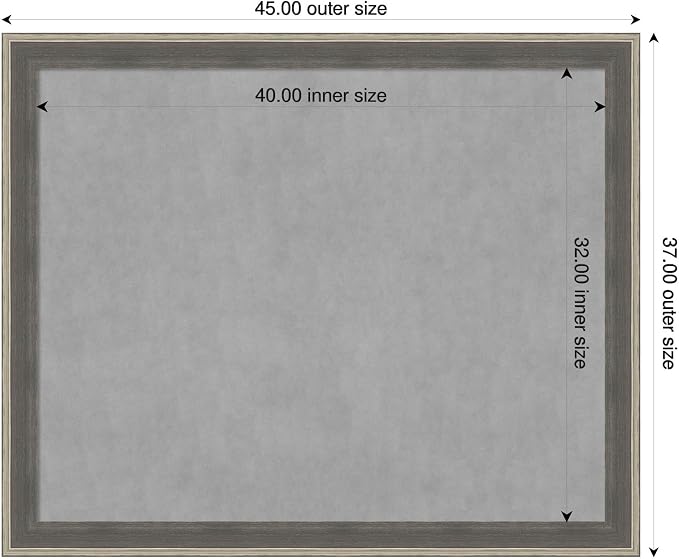 Amanti Art Grey Framed Magnetic Board 37x45 X-Large Vision Board - Image 2