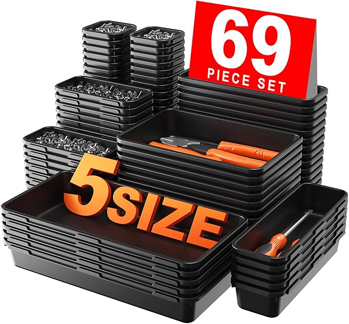 A-LuGei 【More Larger Size】 【69 PCS-5 Size】 Tool Box Organizer Tray Divider by A-LUGEI
