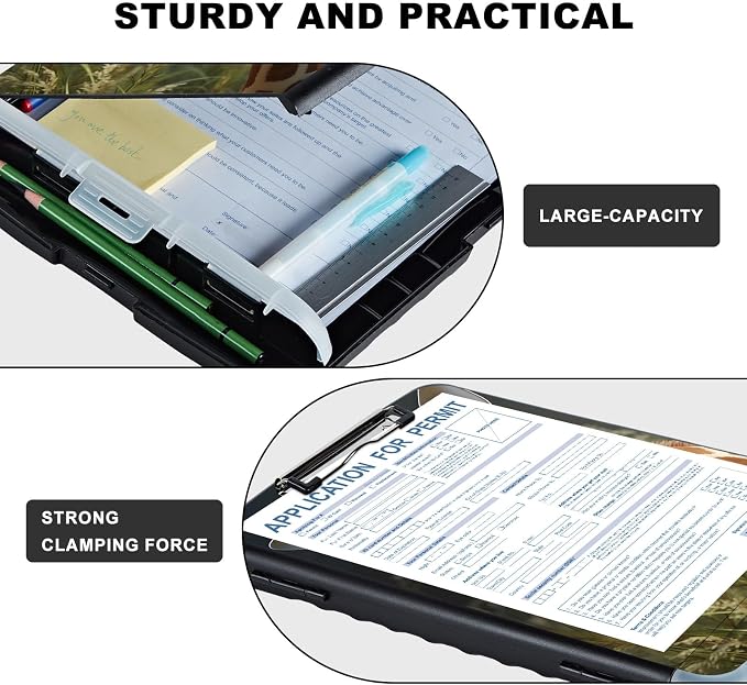 Clipboard with Storage, Heavy Duty Plastic Storage Clipboard with Low Profile - Image 3