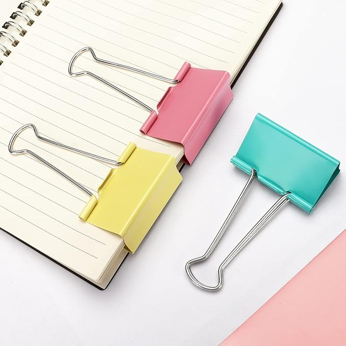 ZZTX 12 Pack Large Binder Clips 2.0 Inches Assorted Colors | Paper Clamps Clips - Image 4