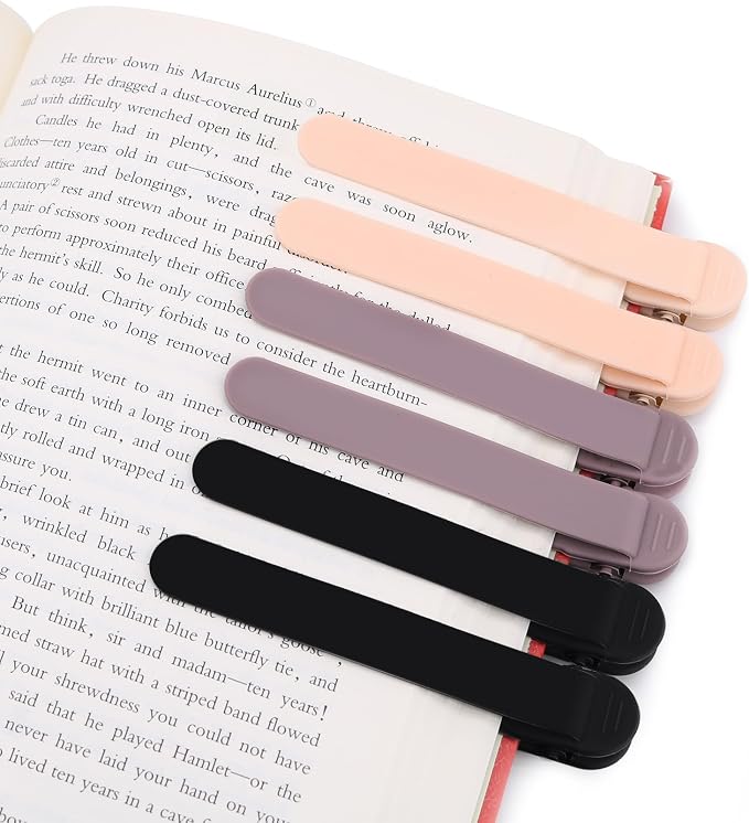 SMUK 6pcs Automatic Bookmark, Silicone Book Marks by SMUK