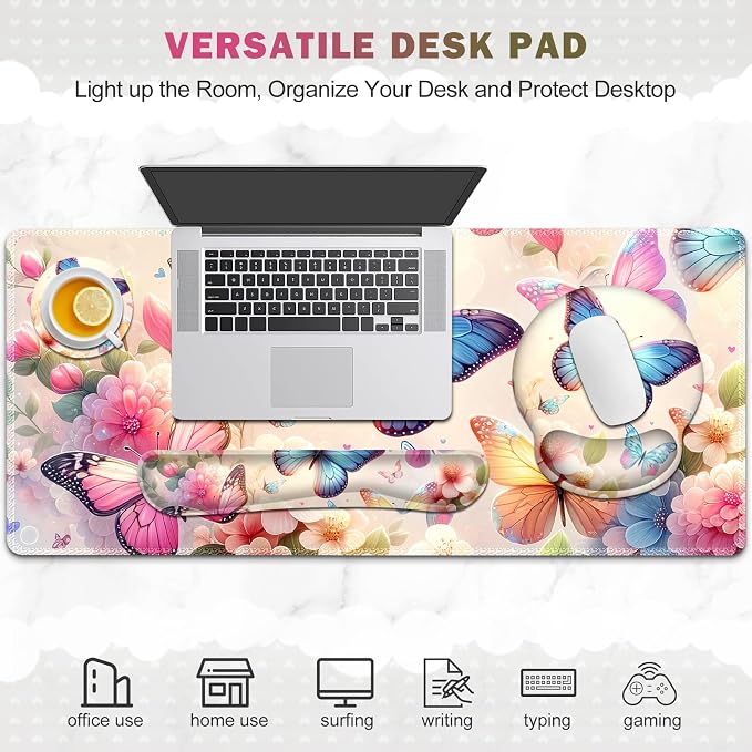 Gaming Mouse Pad, Large Desk Mat, Cute Desk Pad Protector, 4in1 XXL Mousepad + - Image 8