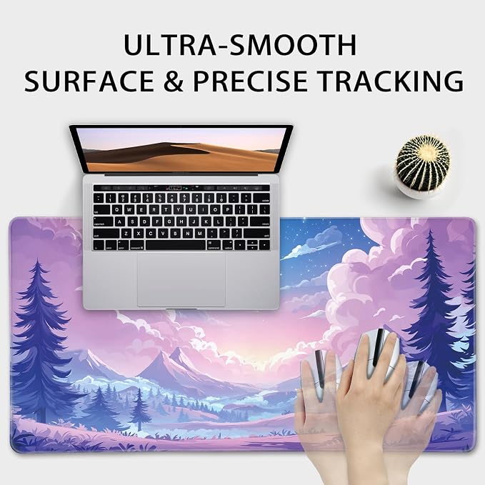Mountain Moonlight Large Gaming Mouse Pad 31.5"x15.7"｜XXL Desk Mat, Non-Slip - Image 5