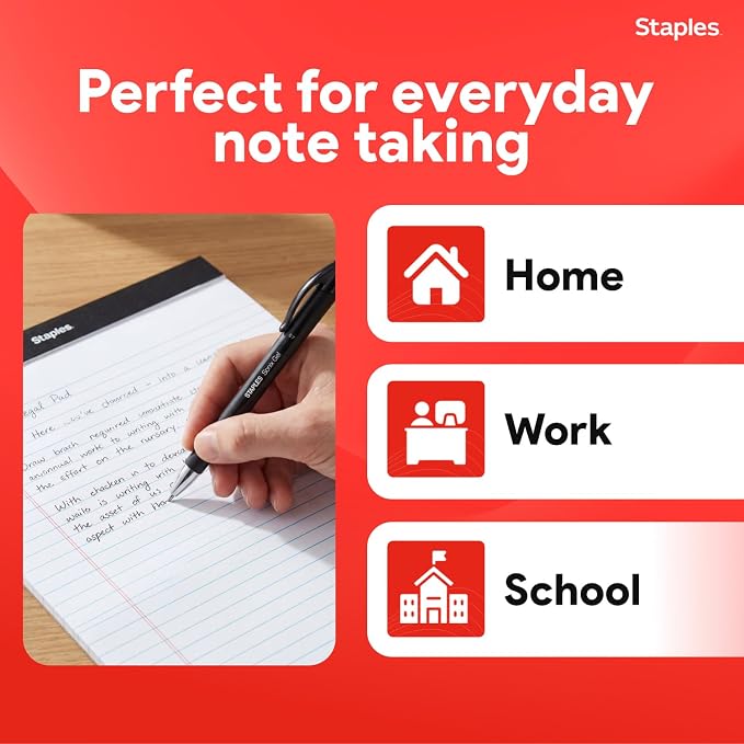 STAPLES Legal Pads, 8.5” x 11”, Wide Ruled, Perforated, 50 Sheets/Pad - Image 6