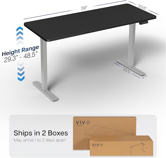 VIVO Electric 60 x 24 in Standing Desk, Memory Height Adjustment, 1B Series - Image 3