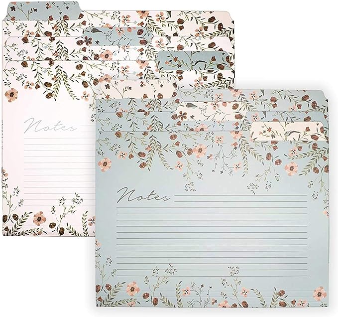 Steel Mill & Co. Set of 6 File Folders, Woodland Floral | Thick Sturdy by SteelMillCo