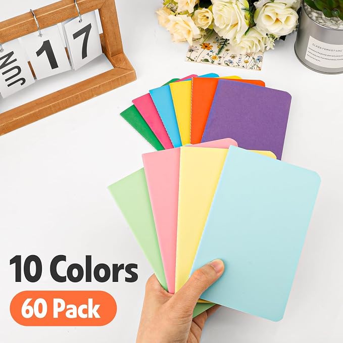60 Pack Small Lined Notepads Bulk, Mini Journal Pocket Notebooks Set 3.5 Inch x - Image 3