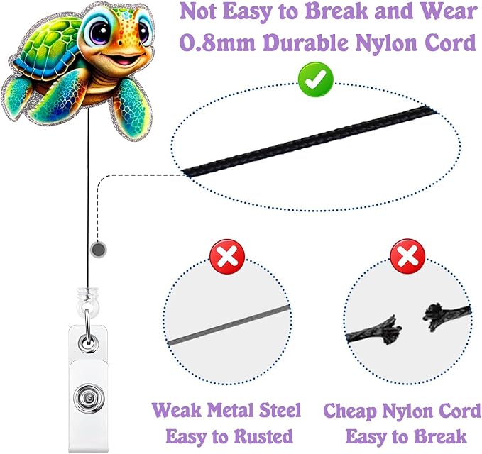 Cute Sea Turtle Badge Reel Holder Retractable - Image 4