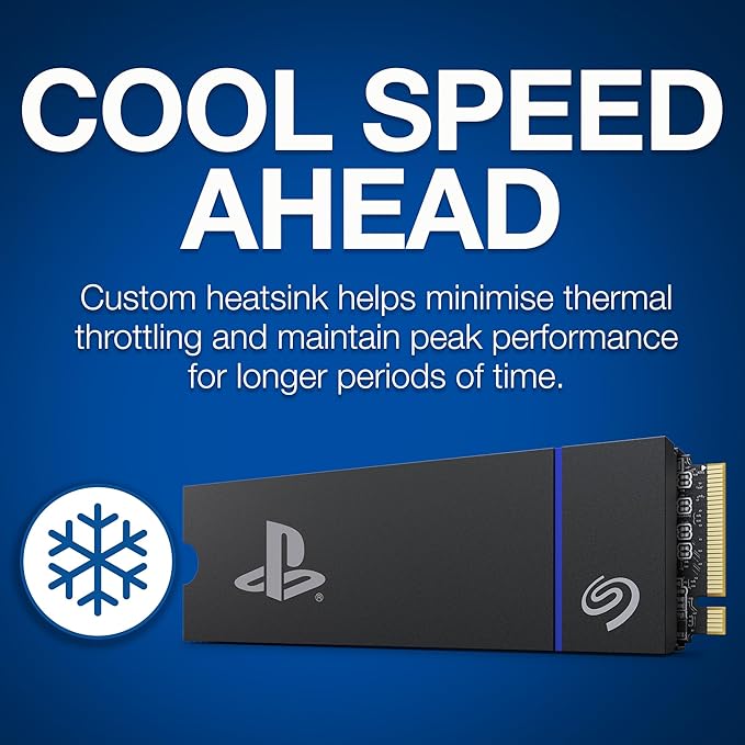 Seagate Game Drive PS5 NVMe SSD for PS5 1TB Internal Solid State Drive - PCIe Gen4 NVMe 1.4, Officially Licensed, Up to 7300MB/s with Heatsink (ZP1000GP3A1011)-DeskLoop Office