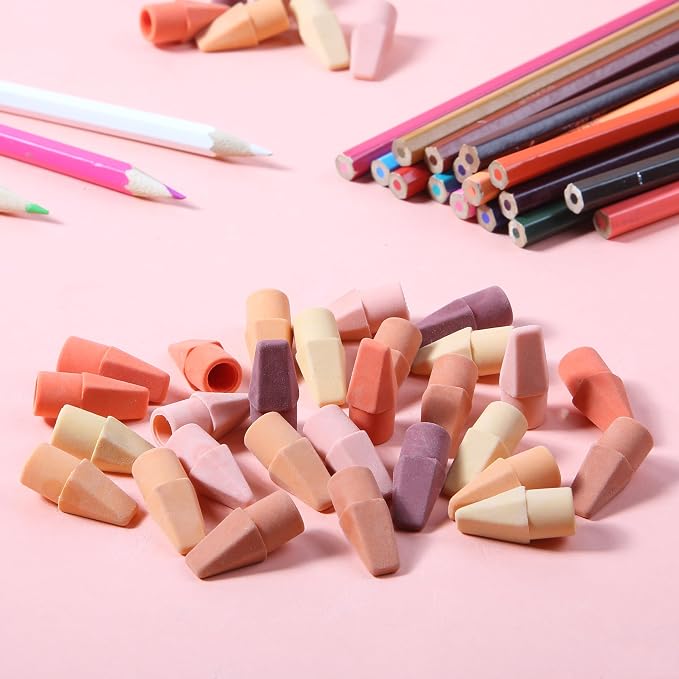 Mr. Pen- Pencil Top Erasers, 120 Pack, 6 Different Sunset Orange Colors | - Image 7