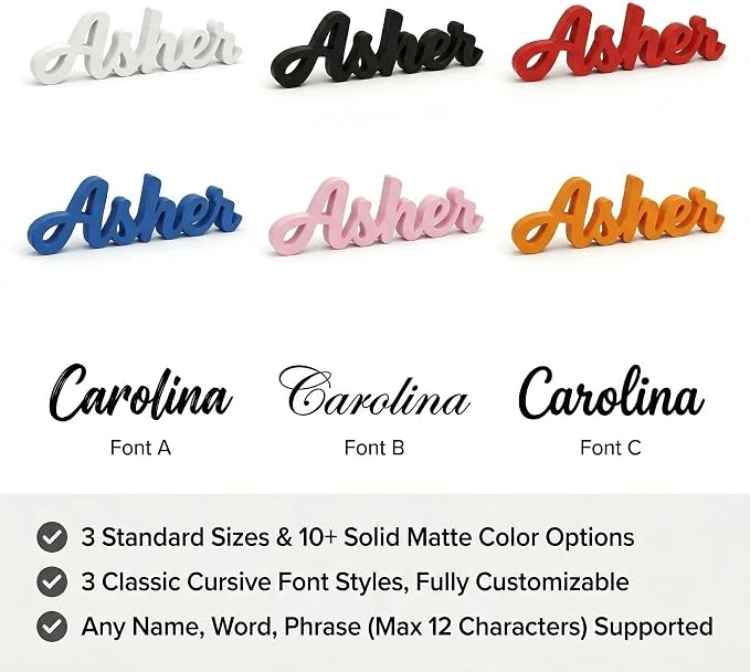 Personalized 3D Name Sign for Desk, Custom Freestanding Script Name Plate - Image 6