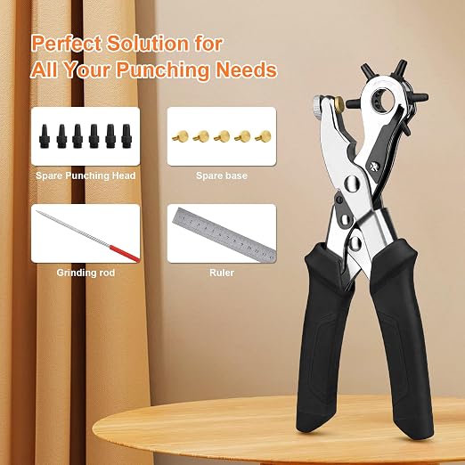 Heavy Duty Revolving Punch Plier Kit, Diyife Leather Hole Punch Set - Image 4