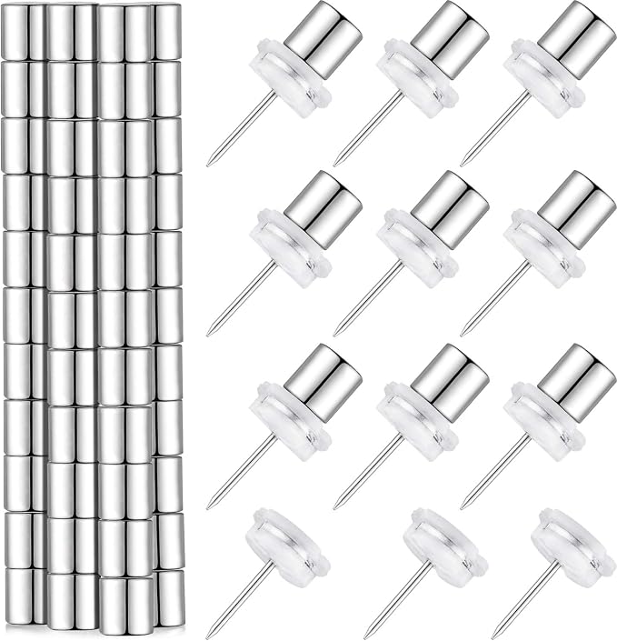 Outus 70 Sets Magnetic Push Pin Magnet Thumb Tack Poster Hanger Thumb Tacks by Outus