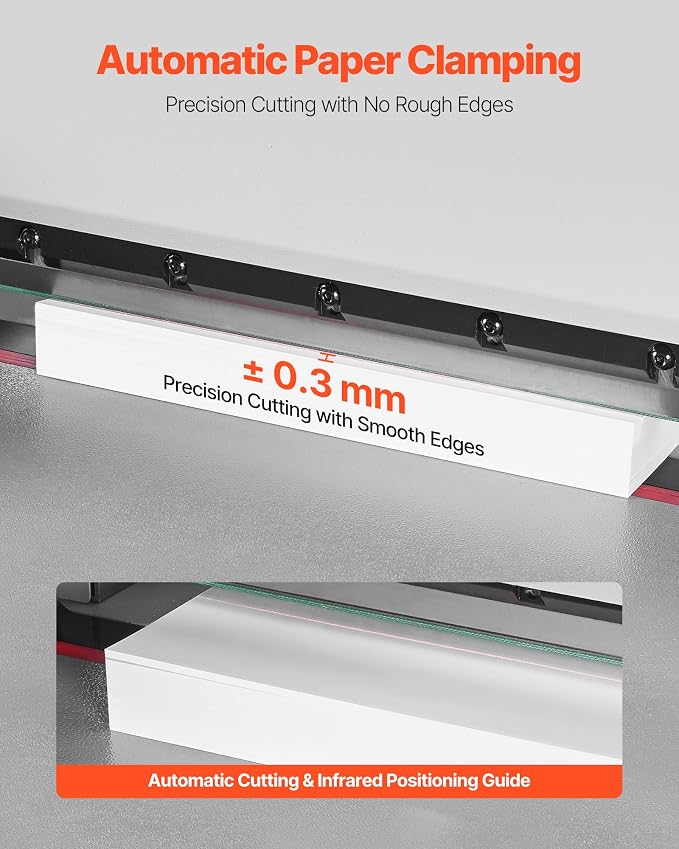 VEVOR Electric Paper Cutter, Heavy Duty Metal Paper Cutter Machine, 17.72 inch - Image 4