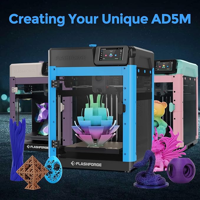 FLASHFORGE Adventurer 5M 3D Printer,600mm/s Max High-Speed FDM 3D Printers with Fully Auto Leveling, 280°C Direct Extruder with Quick Detachable Nozzle, Effective Cooling, Core XY Structure-DeskLoop Office