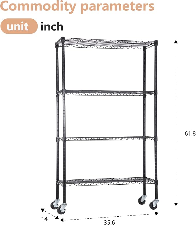 BestOffice | 4-Tier Wire Storage Shelves - Image 3