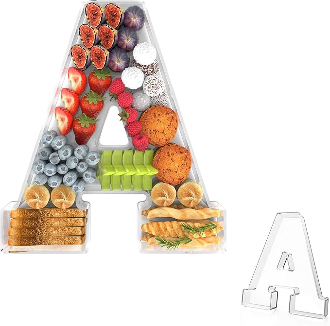 11" Acrylic Letter Charcuterie Tray, Charcuterie Letters Fillable Box by Tdsuco