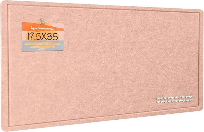Lightomorrow Bulletin Board, 35 x 17 1/2 inches Felt Board by Lightomorrow