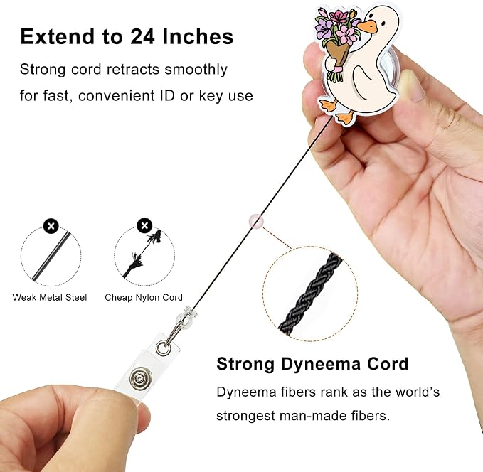Cute Silly Goose Badge Reel, Goose - Image 3