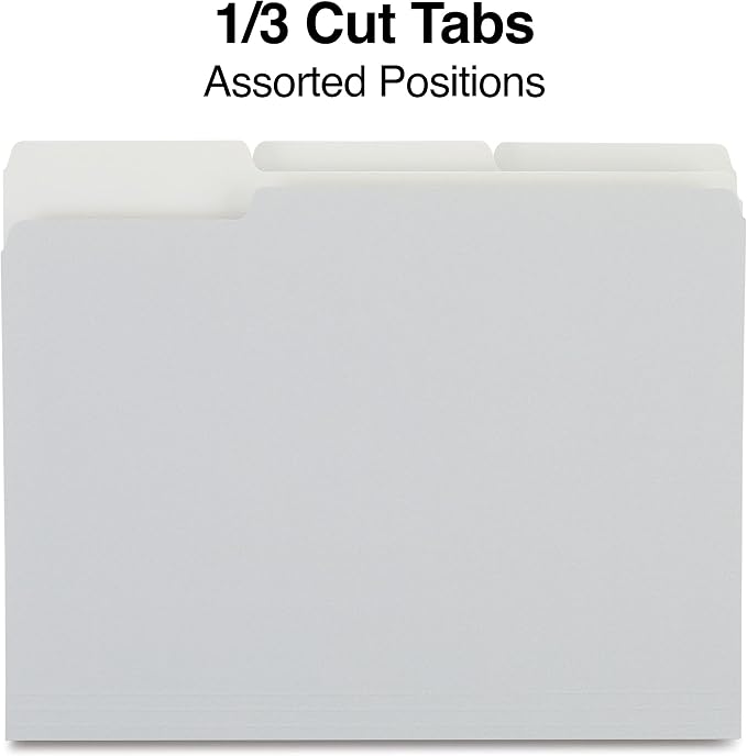 Staples File Folder, Letter Size, 1/3‑Cut Tab, Durable Paper Stock, 200/Carton - Image 3