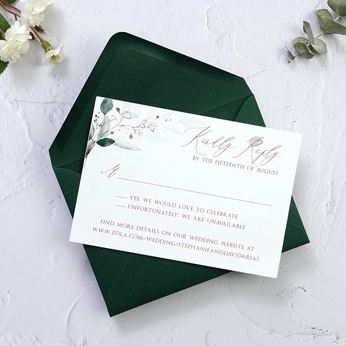 PONATIA 50 Pack A1 Envelopes, 3 5/8 x 5 1/8 Inches Emerald Green Envelopes - Image 3