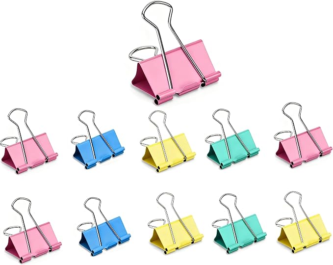 10 Pack Jumbo Binder Clips 3 Inch, Extra Large Binder Clips in Pink, and Home by Unknown