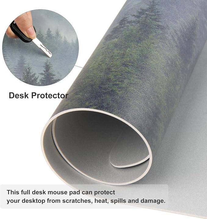 Colorful Star Large Mouse Pad, PU Leather Waterproof Desk Mat, Computer Gaming - Image 4