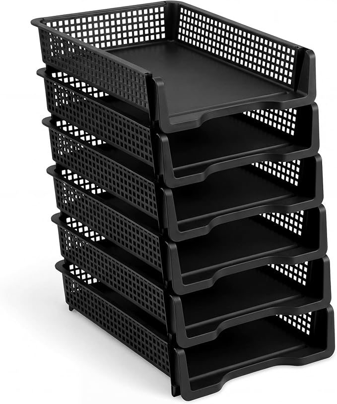 Geetery Set of 6 Turn in Trays Classroom Plastic Trays by Geetery