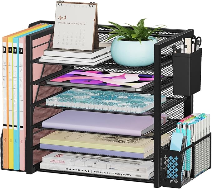 Simple Trending 6 Tier Desk File Organizer, Paper Letter Tray Organizer by SimpleTrending