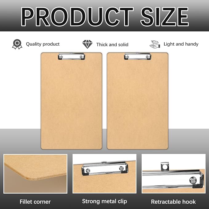 6 PCS Extra Large 11x17 Clipboard, Wood Cleats - Image 3