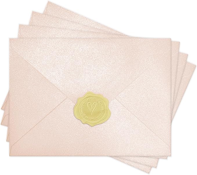 50 PCS 4x6 Pearl Pink Envelopes by YINUOYOUJIA