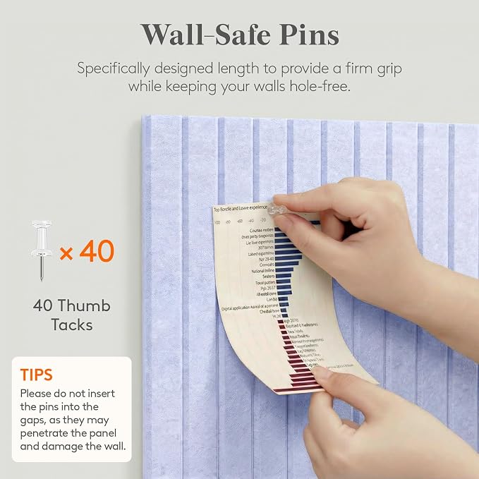 Lifewit Felt Slatted Bulletin Board, 9 Pack Self-Adhesive Panel, Cork Board - Image 7