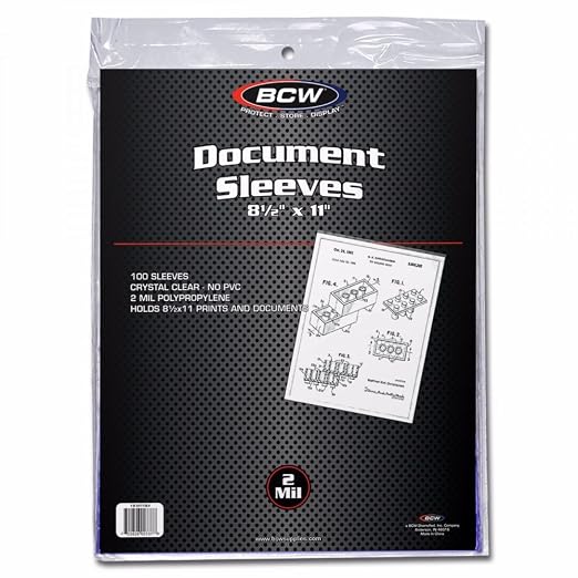 BCW Document Sleeves 8.5 x 11 | Acid-Free Archival Quality | Clear Plastic - Image 2