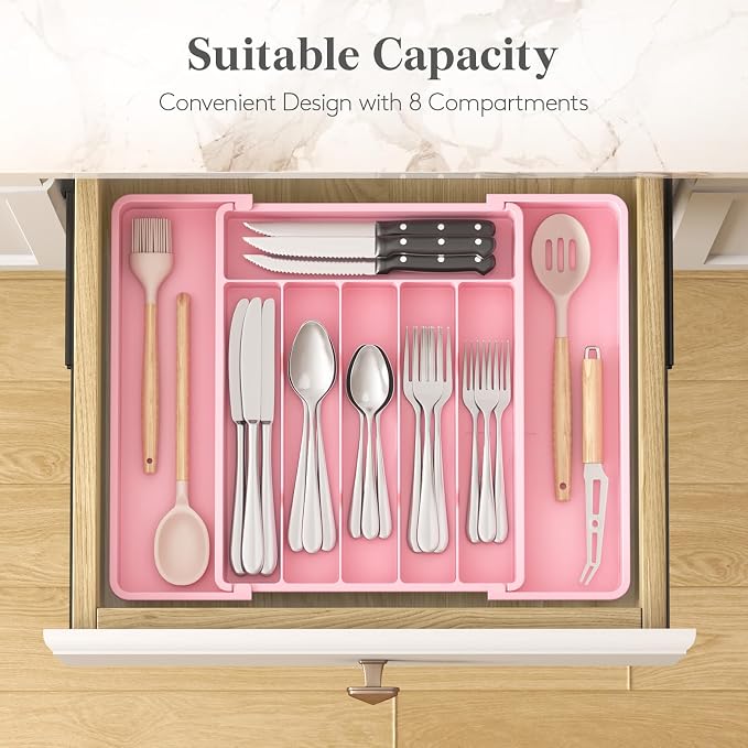 Lifewit Silverware Drawer Organizer, Expandable Utensil Tray - Image 3