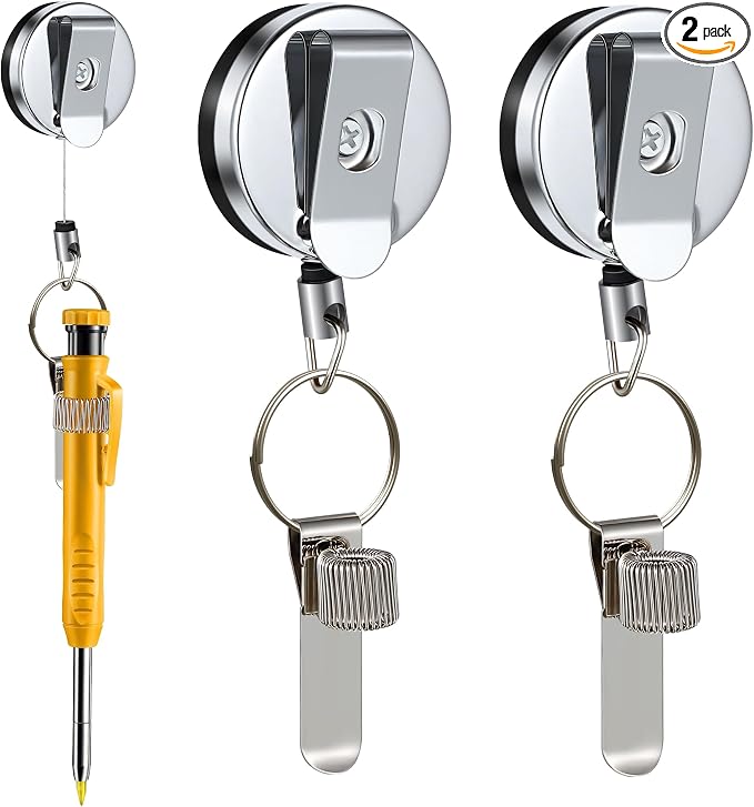 2 Pcs Heavy Duty Retractable Pull Pen Pencil Holder, 27.5 Inch Pen Lanyard by Landhoow