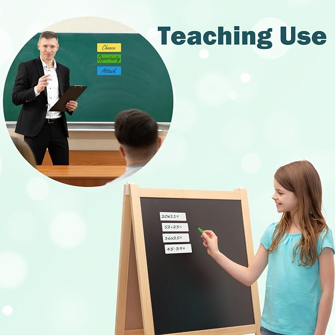 LLPT Dry Erase Magnetic Labels 1" x 3" 50 Packs Green | Reusable Blank Writable - Image 7